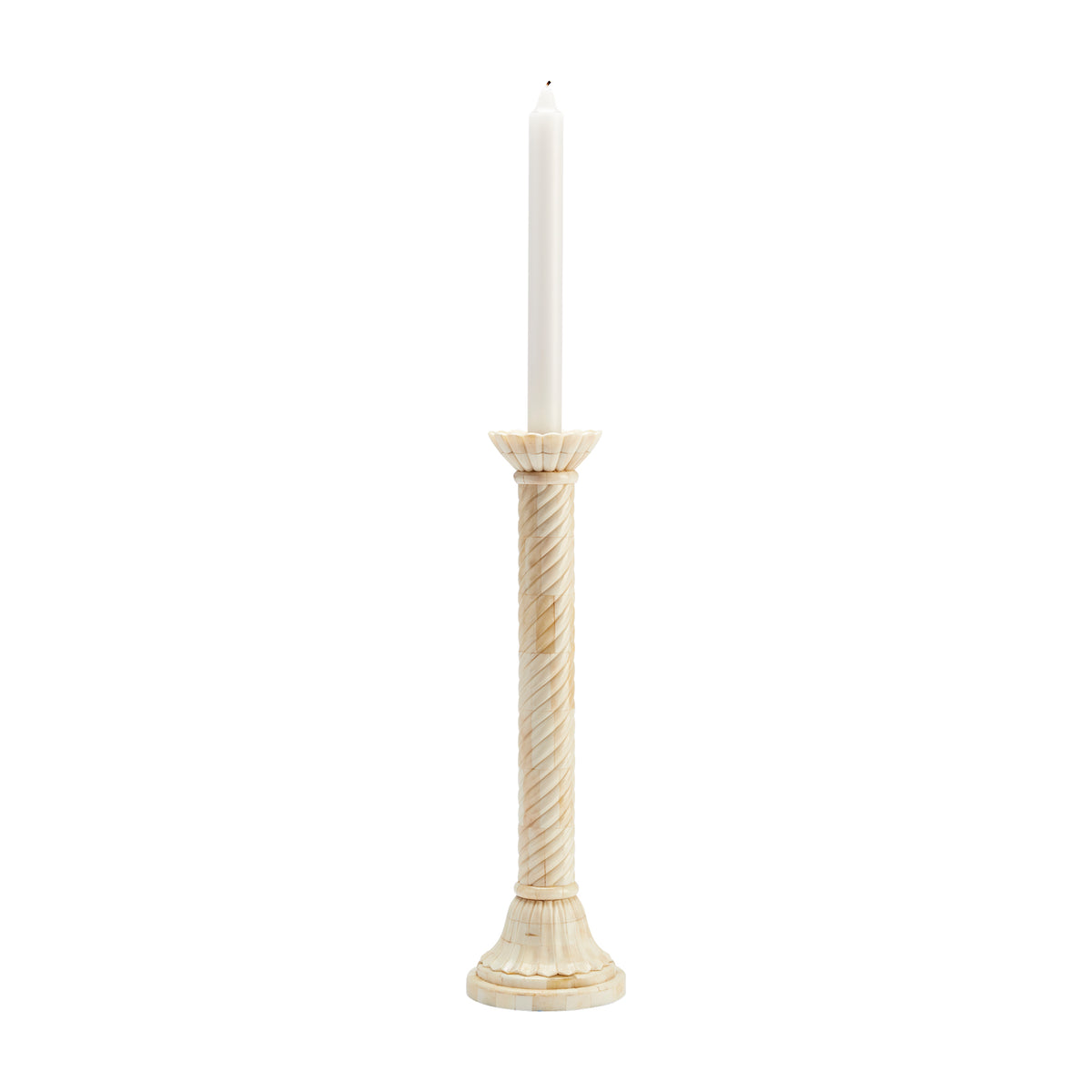 Tall Column Bone Candlestick