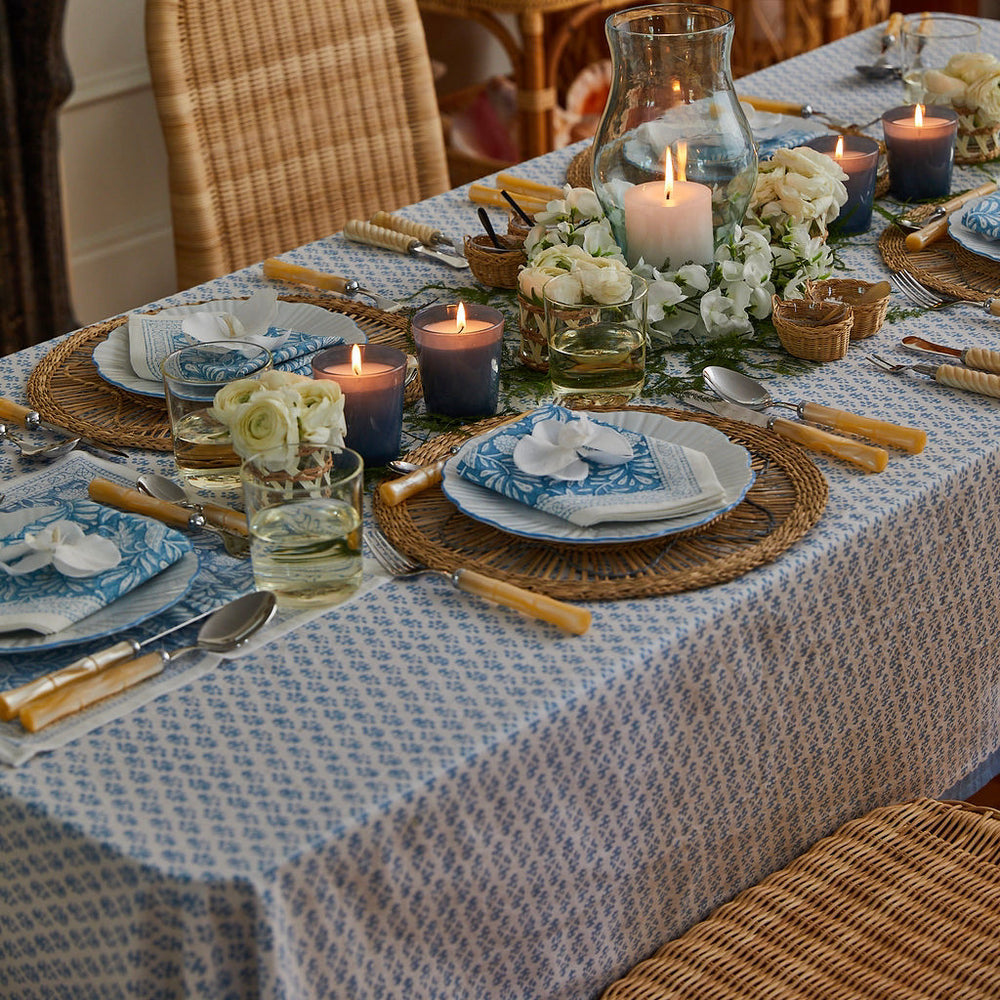 batik tablecloth 70" x 108" blue